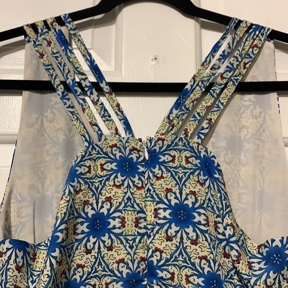 Paper Crane Blue and Beige Midi Dress - Picture 8 of 15